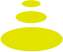 A bright green modern shape. It looks like three ovals in decreasing sizes from bottom to top.