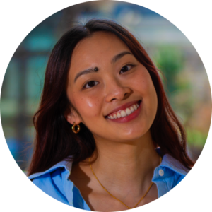 Headshot of Megan Eng, Feld Repetiteur, smiling.